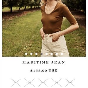 DOEN Maritime Jeans Sz 25 NEW and never worn